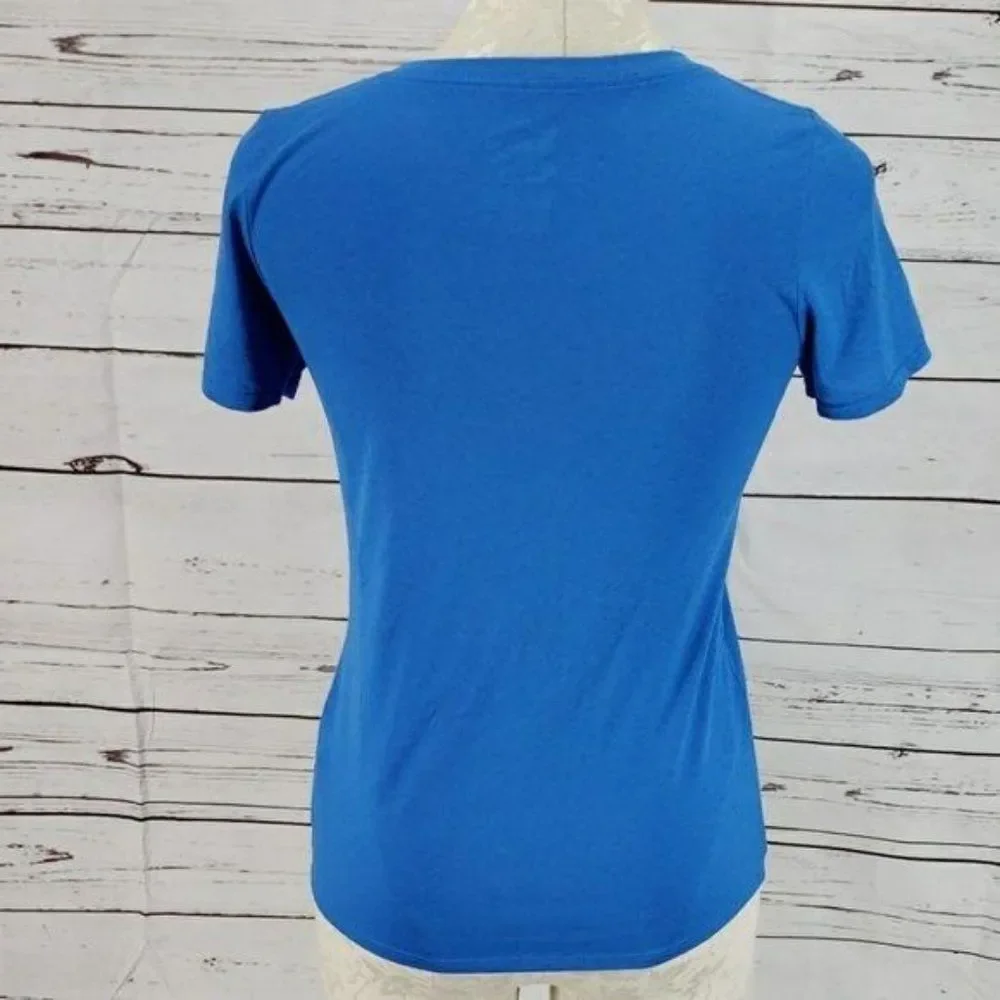 Nike dri fit blue small v neck tee shirt‎
